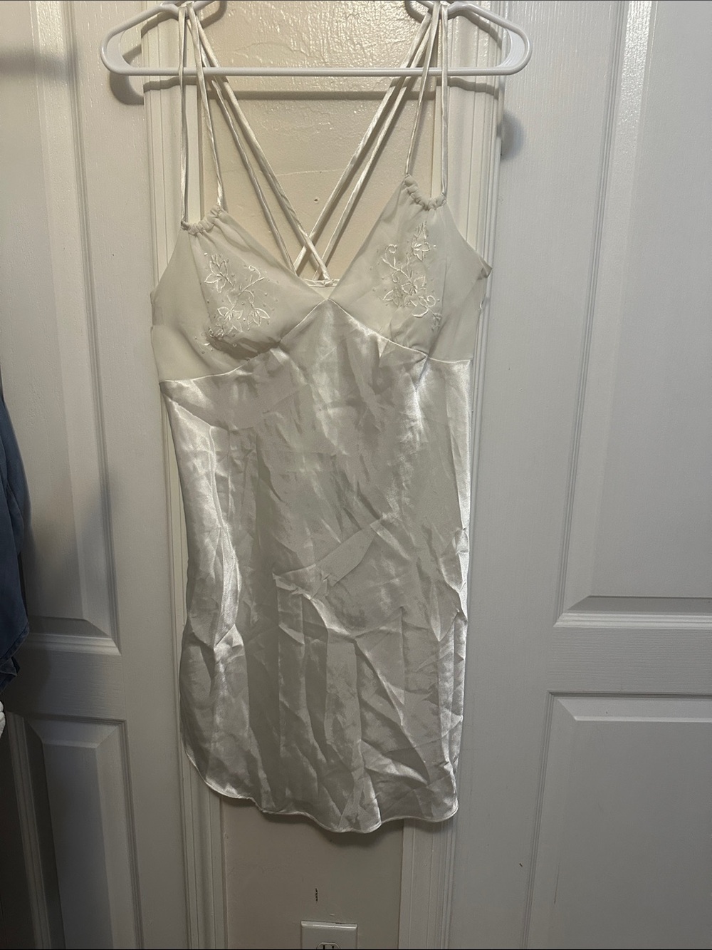 Silky Ivory Strappy Chemise - Women Intimates & Sleepwear